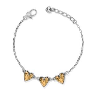 Brighton Cascade Heart Trio Bracelet Gold & Silver NWT MSRP: $72.00